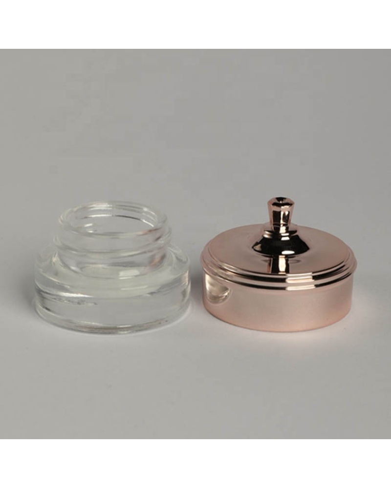Hot Selling Valentine Packaging Empty Glass Lipgloss Jar 5g Metal Lid Gold Lip Gloss Bottle