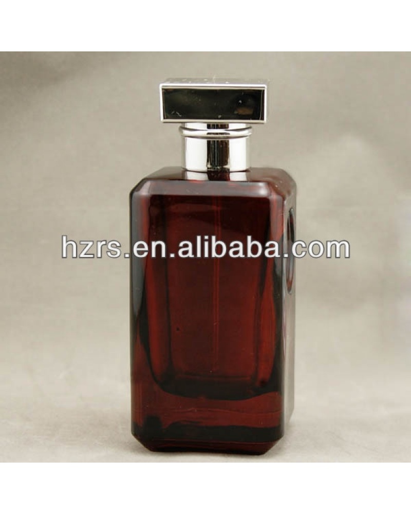 Customized Cosmetic Packaging Square Perfume 100ml Empty Amber Glass Bottles
