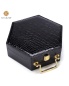 Fashionable Custom Black Makeup Comb Packaging Jewelry Box Hexagon Black Perfume Leather Gift Box