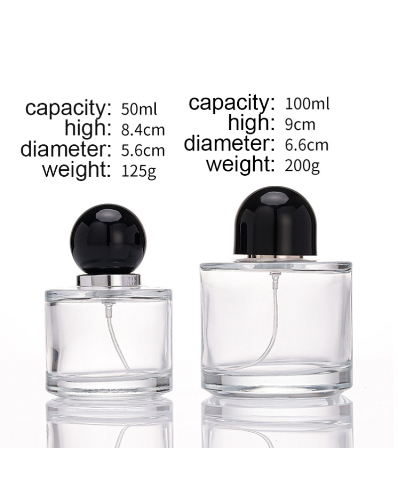 Custom Empty Cologne Empty Atomizer Bottles Cute 50ml 100ml Round Glass Perfume Bottles for Women