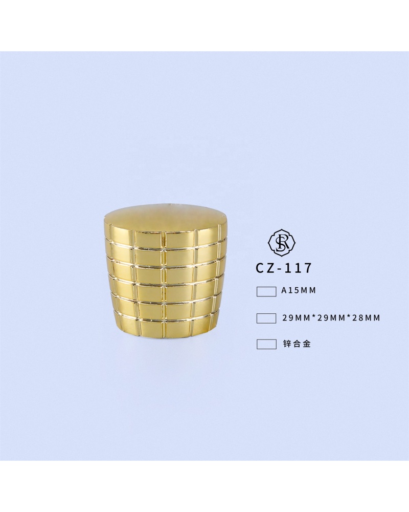 CZ-117 Non-Refillable luxury heavy zinc alloy glass bottle round perfume cap