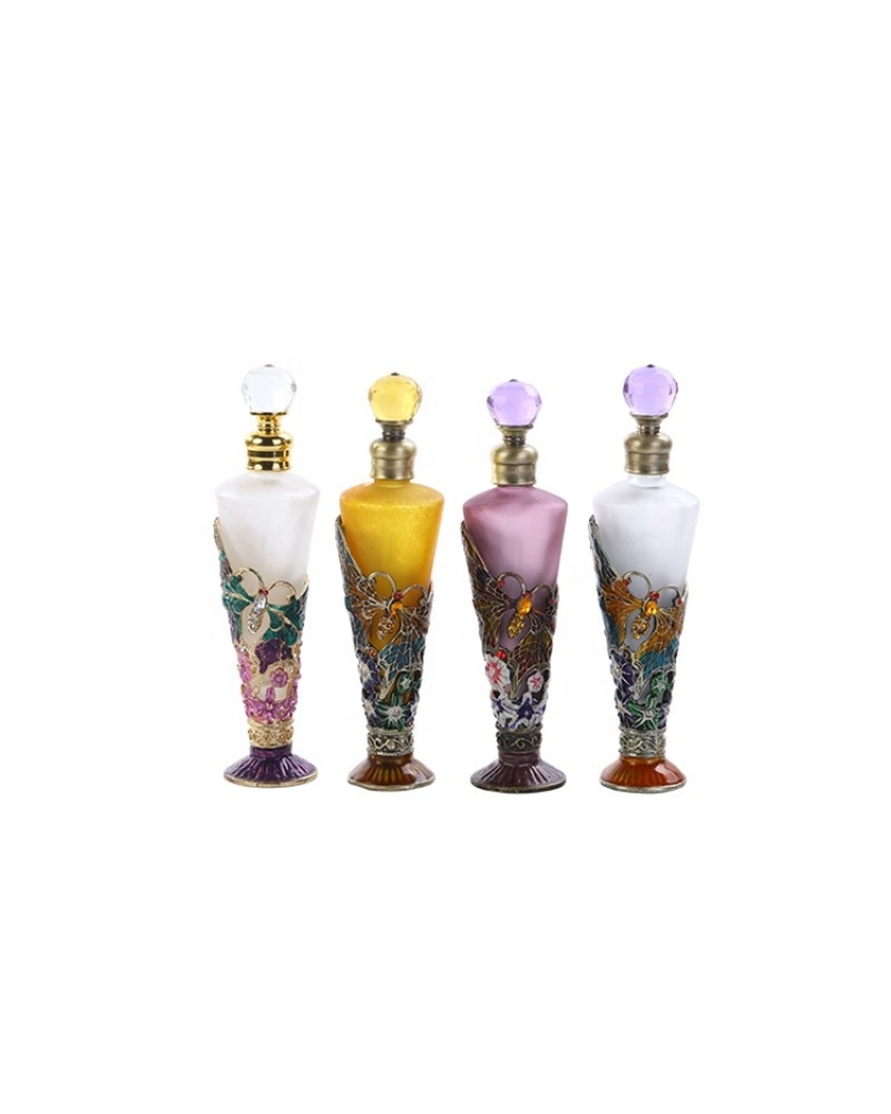 Colorful Butterfly Conical Perfume Bottle Wholesale Arabic Style Perfume Empty 25ml Glass Bottles