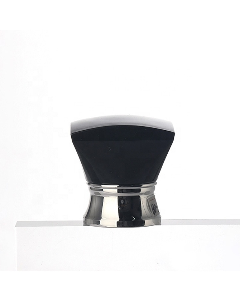 Customized Material Perfume Bottle Packaging Caps Lid Plastic Black Shiny Caps Perfume