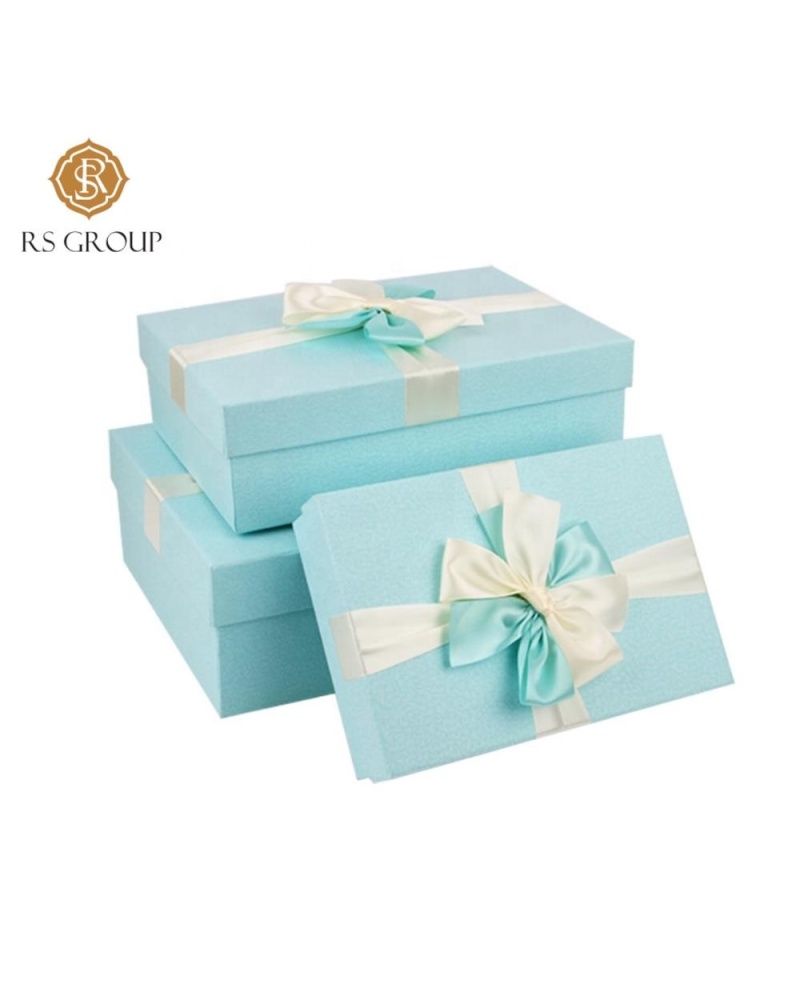 Elegant Wedding Door Gift Green Box Packing Large Paper Boxes with Ribbon Bow