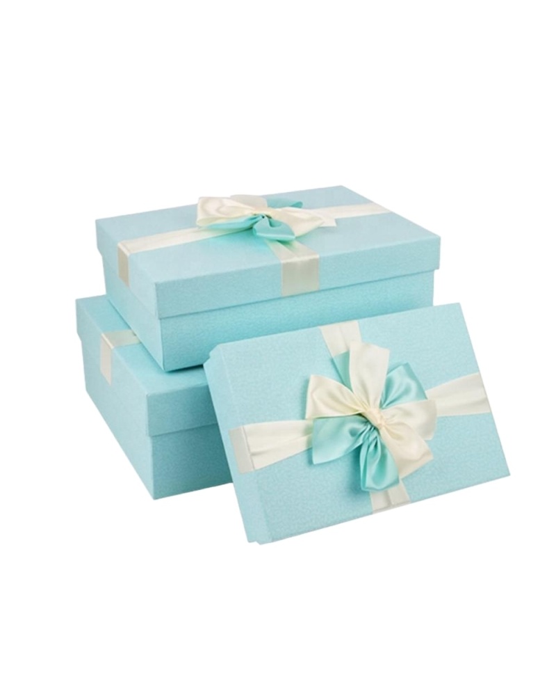 Elegant Wedding Door Gift Green Box Packing Large Paper Boxes with Ribbon Bow