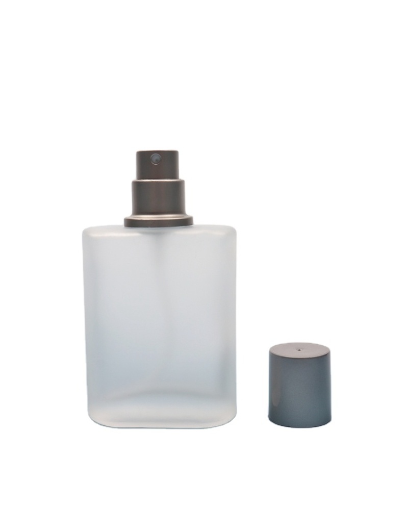 Spot Wholesale Dispensing Spray Bottle 50ml Dubai Glass Flat Square Frosted Perfume Bottle