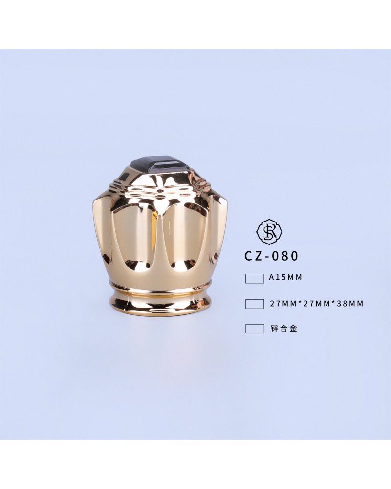 RS perfume bottles golden crown zamac cap for attar bottle