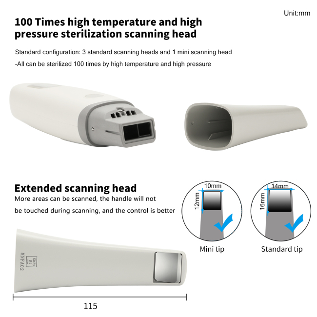 3D Intraoral Scanner with AI Function, Cloud Share Digital Dental Scanner for Orthodontics & Restoration