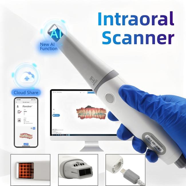 3D Intraoral Scanner with AI Function, Cloud Share Digital Dental Scanner for Orthodontics & Restoration