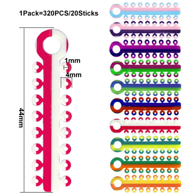 Dental Materials Orthodontic Equipment Mixed Color Rubber Band Ligature Tie