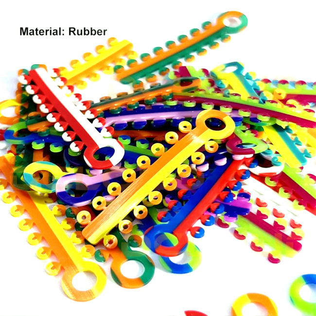 Dental Materials Orthodontic Equipment Mixed Color Rubber Band Ligature Tie