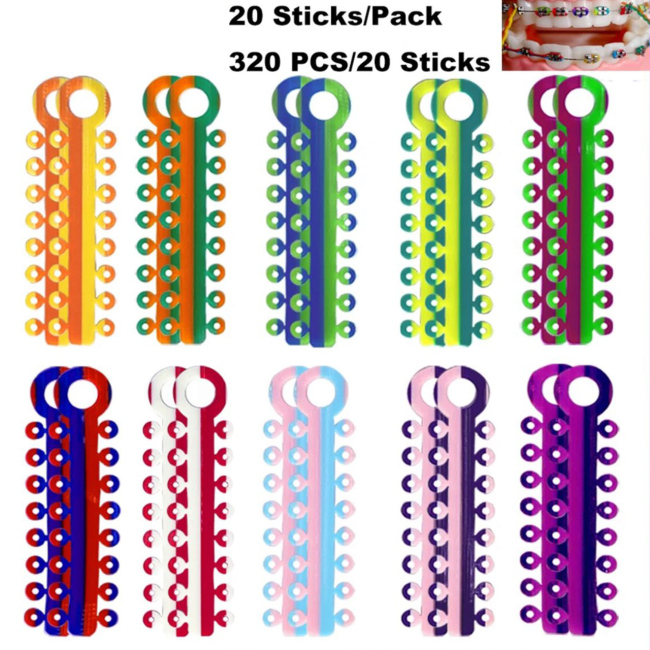 Dental Materials Orthodontic Equipment Mixed Color Rubber Band Ligature Tie
