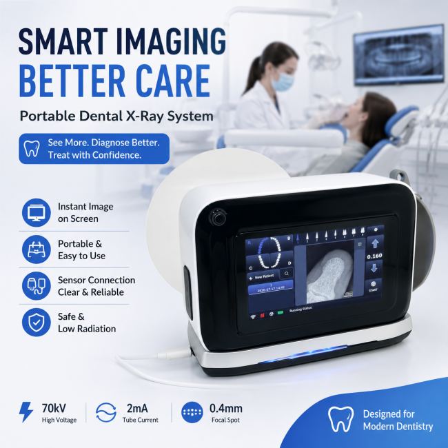 Portable Dental Xray System With AI Diagnosis All in One Dental XRay Unit Real Time Image Display Wireless Charging DentalSensor