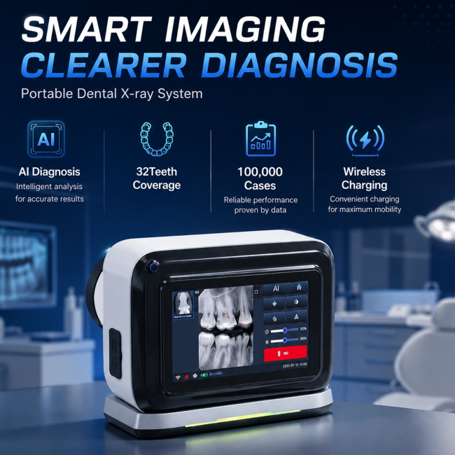 Portable Dental Xray System With AI Diagnosis All in One Dental XRay Unit Real Time Image Display Wireless Charging DentalSensor