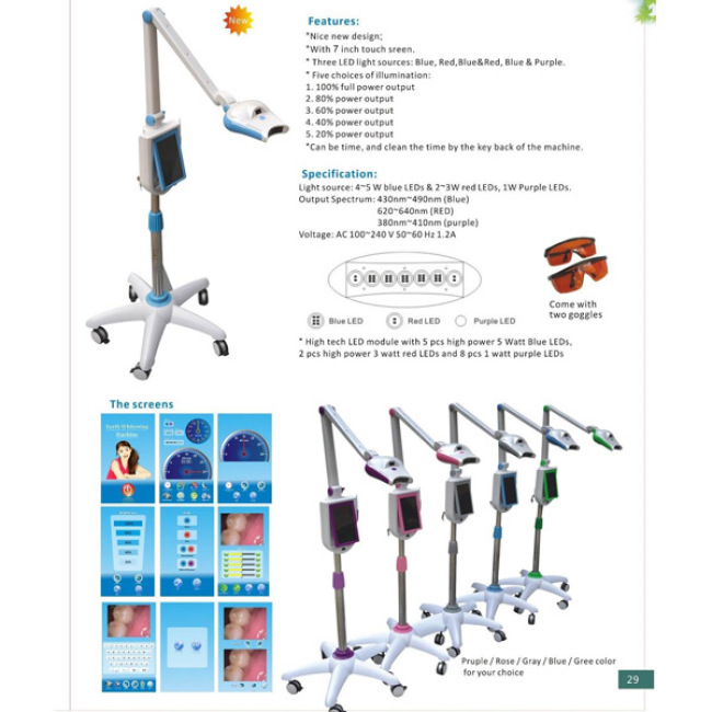 Dientes LED para blanquear el sistema de pantalla táctil de color claro