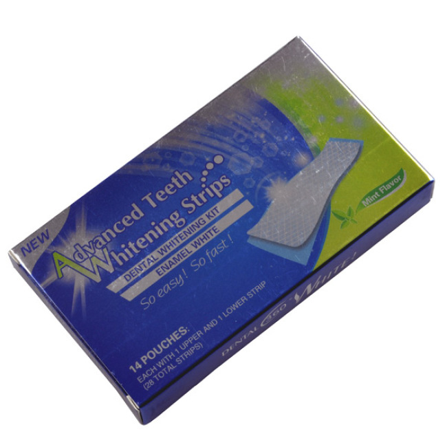 28pcs Dientes de sabor a menta para el cuidado dental Tiras blanqueadoras