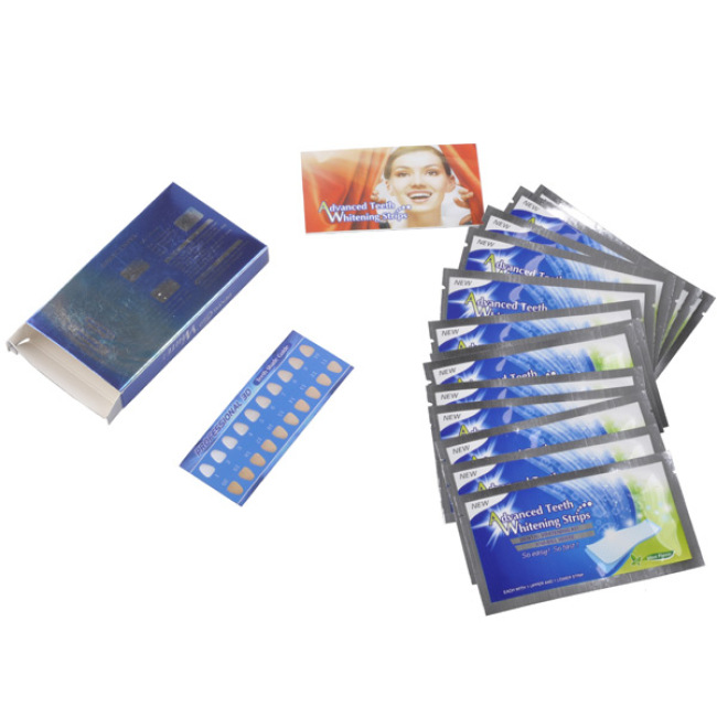 28pcs Dientes de sabor a menta para el cuidado dental Tiras blanqueadoras