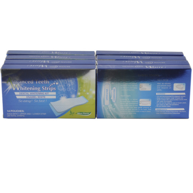 28pcs Dientes de sabor a menta para el cuidado dental Tiras blanqueadoras