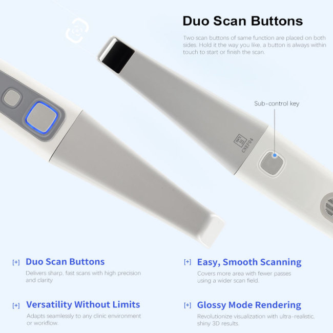 Kabelloser, tragbarer Run_yes 3DS V6 AI Intraoralscanner, WLAN-Verbindung, 25 mm Eindringtiefe, digitales Dentalgerät