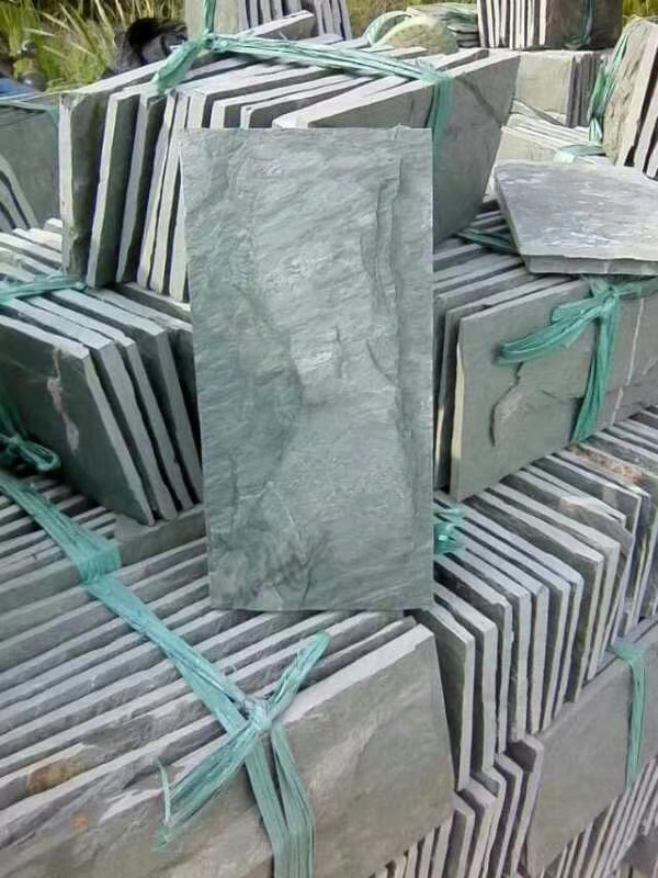 green stone facade tiles