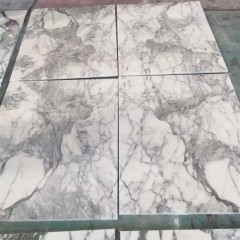 Carreaux de sol en marbre blanc Arabescato