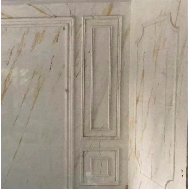 Ubin lantai panel dinding interior marmer emas Calacatta