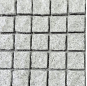 Mesh on back granite cobble pavement