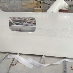 Comptoir de salle de bain préfabriqué en marbre blanc