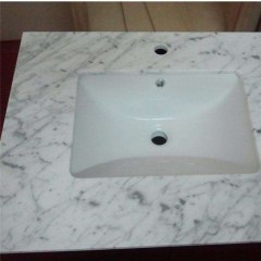 Dessus de vanité en marbre blanc du Guangxi