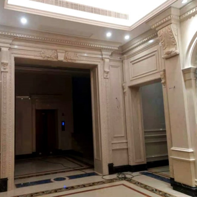 Cadre de porte en marbre beige pour la décoration intérieure