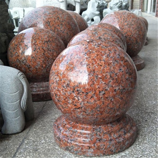 Boule de pierre de stationnement en granit G562, pierre d'arrêt