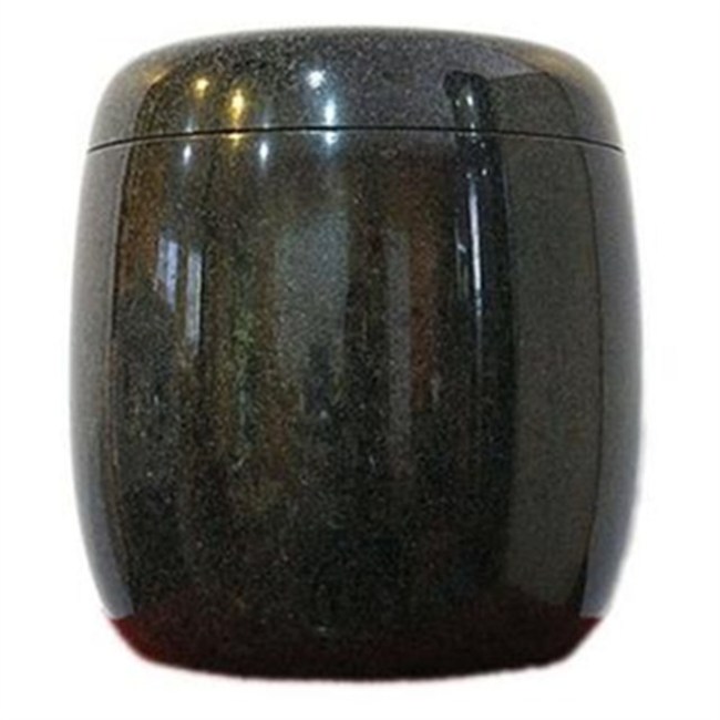 Urne aus schwarzem Marmorsteinasche