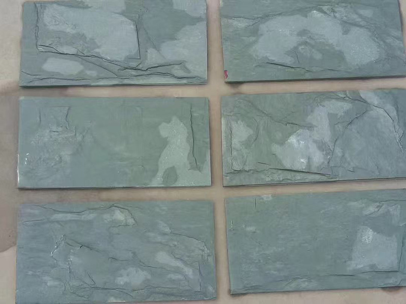 Mushroom green slate patio tiles
