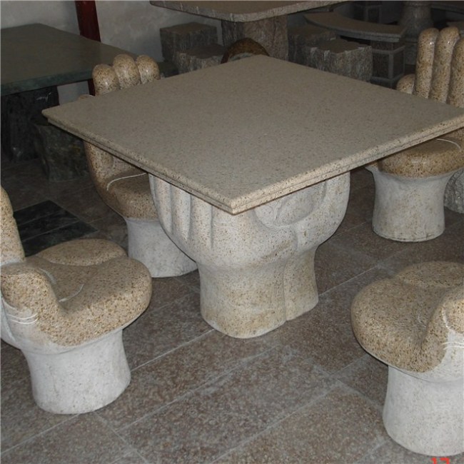 Table et chaise de jardin en pierre de granit G682