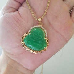 green jade jewelry stainless steel hip hop rope chain donut butterfly heart dragonfly cross pendant jade necklace