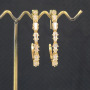 EC1719 2022 Womans Fashion Medium 18K Gold Plated Clear CZ Baguette Micro Pave Circle C Huggies Hoop Earrings