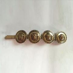 H1004 Popular Baroque Style Hair Pins Medallion Gold Coin Hair Pin Clips Gold Medusa Barrette Korean Hair Accessories