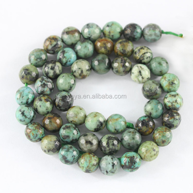 TB0280 Faceted African Turquoise Round Beads,