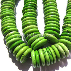 TB0010-8 Olive Turquoise Wheel Beads, Jewelry Sets Turquoise Heishi Beads