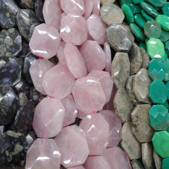 SB6993 Natural Peach Gemstone Labradorite Sunstone Faceted Hexagonal Beads