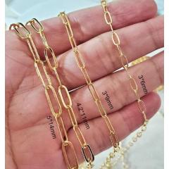 NM1074 Dainty Chic Gold Plated Paperclip Link Chain Necklace for ladies Women