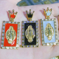 NZ1272  Fashion Custom Tarot Card  Pendant Charm Gold Luxury Necklace Men