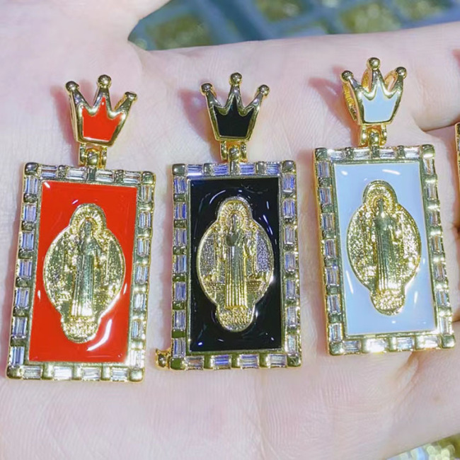 NZ1272  Fashion Custom Tarot Card  Pendant Charm Gold Luxury Necklace Men