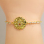 BC1384 Delicate  gold Fatima Hand bracelet,adjustable CZ Hamsa hand Slider Tennis Link bracelet