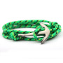 BM3009 fashion stainless steel  terylene cord / polyester fibre rope with steel anchor connector wrist men's bracelet