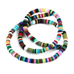 CC1876 Wholesale 4mm Rainbow Soft African Vinyl Polymer Clay heishi beads,mixed colour polymer clay disc spacer beads
