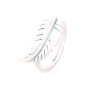 RA1023 Hot Fashion Neon Enamel Rainbow Colored Brass Meta feather Stackable Rings for Ladies