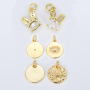 CZ8342 New Dainty Mini Small Cute Clear CZ Diamond Rabbit Charms,Tiny Pink Zircon Cubic Zirconia Evil Eyes Disc Charms Pendant