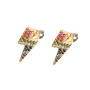 EC1443 Chic Dainty Rainbow Diamond CZ Micro Pave Lightning Bolt Thunder Cactus Star Stud Earrings