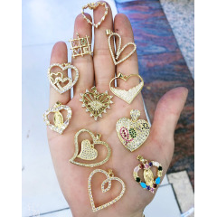 CZ8273 New Cubic Zirconia CZ Micro Pave Love Heart Pendant,Valentine's Day Jewelry supplies